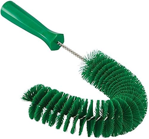 Vikan 53722 - Cepillo de gancho, limpiador de tubos, tubos y canalones curvado de 14.17 pulgadas sin BPA, compatible con postes de extensión Vikan