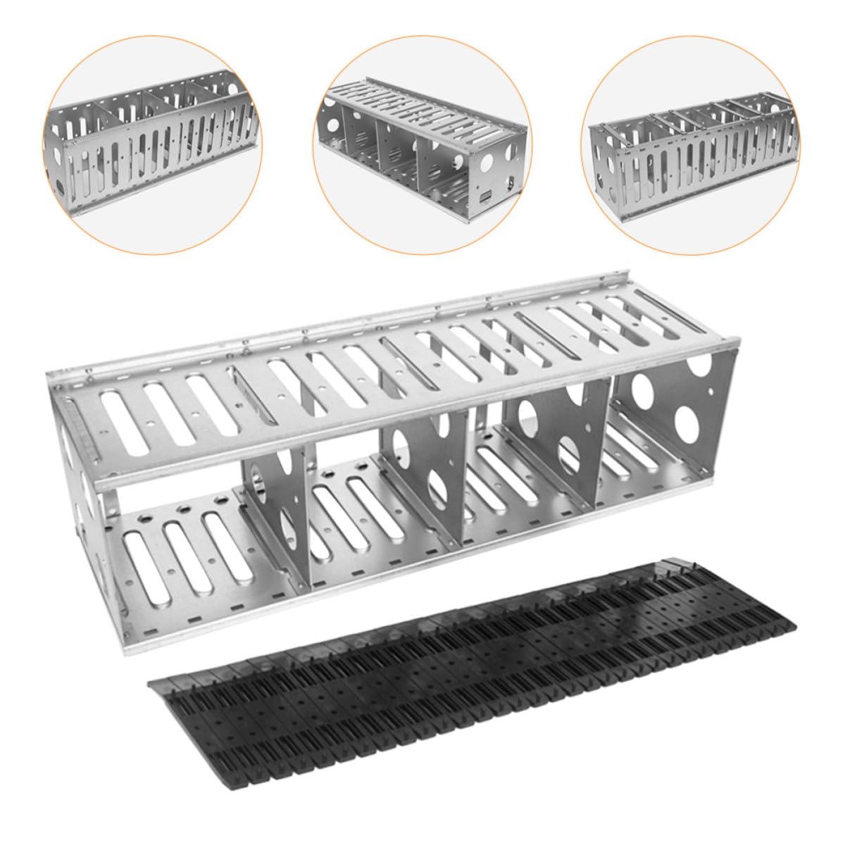 Kisangel Estuche para disco duro interno de 3,5 pulgadas de acero inoxidable, rack de expansión de 12 capas, instalación sencilla para entornos de oficina y juegos