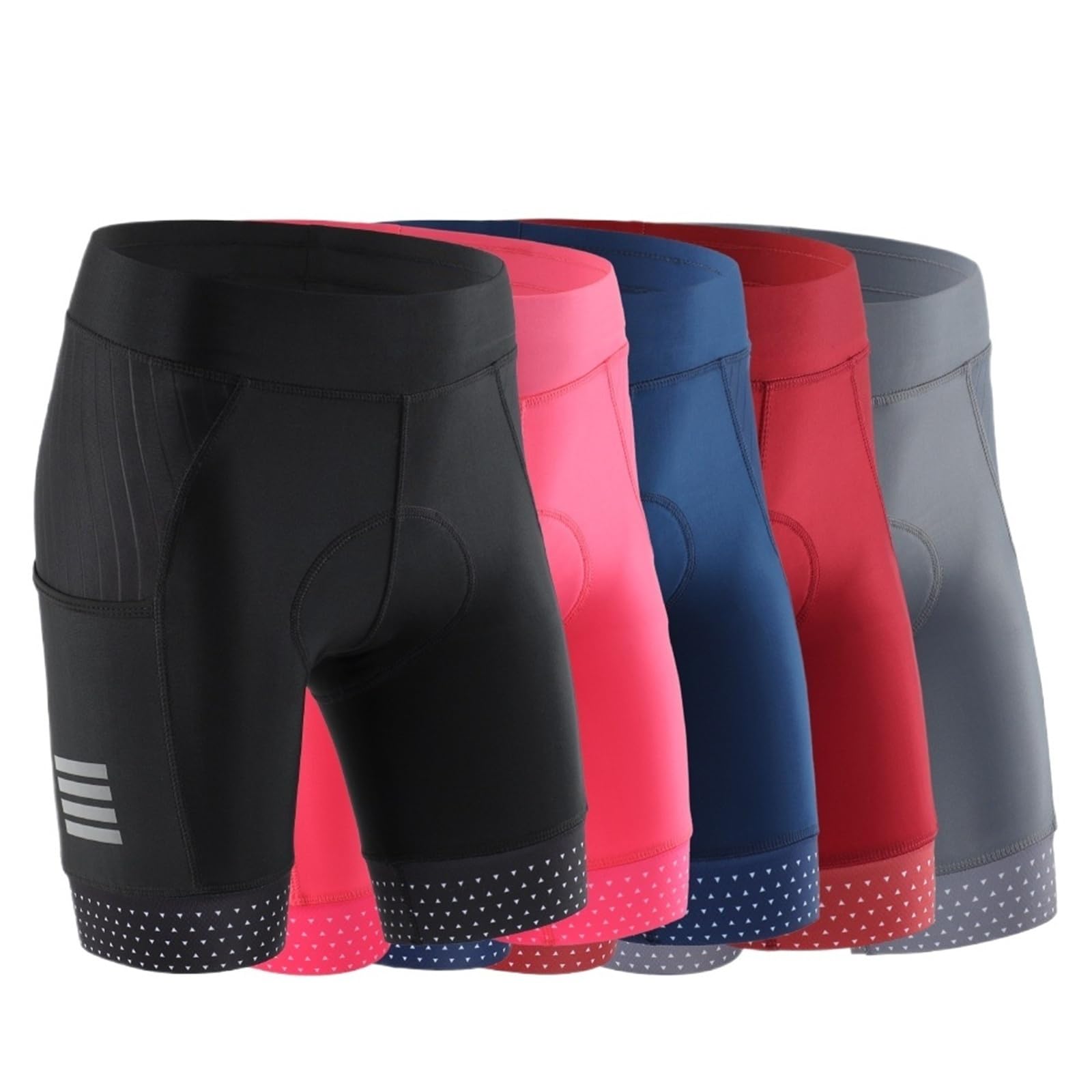 Cuissard de Cyclisme for Femme, rembourré, Noir et Bleu, Moulant, avec Poche latérale pour Cyclisme Extérieur Sport