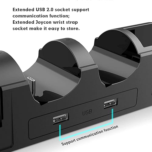 Miniatura 4 de Base de carga para controladores Nintendo Switch - Estación de carga rápida 6 en 1 para 4 Joy-Cons y 2 controladores Pro - Organizador compacto con