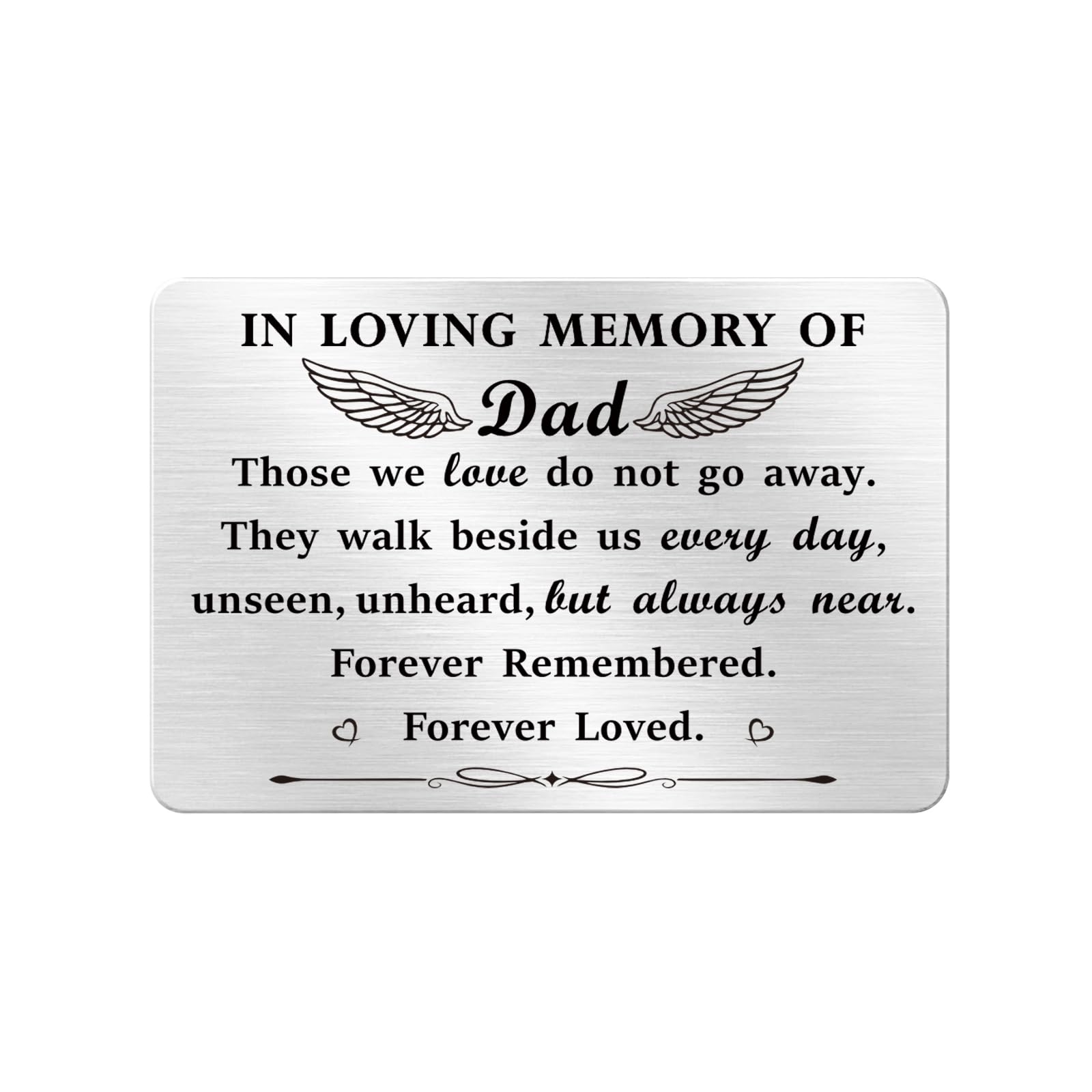 Hewonnn Sympathy Gifts for Loss of Dad - In Loving Memory of Dad Wallet Card - Memorial Card for Loss of Father - Bereavement Gift for Son or Daughter