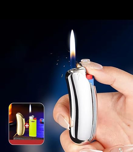 Miniatura 2 de NIVEK Funda para encendedor de metal de alta calidad, funda de lujo para caballeros, compatible con BIC Lighter Full J6, tamaño estándar, color