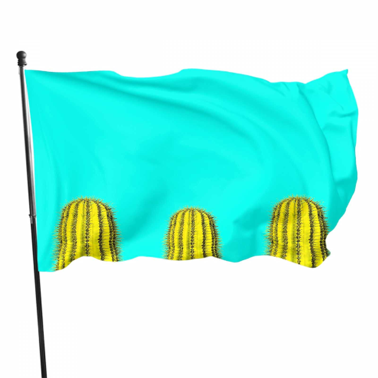 Flag 3x5 Ft Large Decorative Banner Outdoor Welcome Flag Lightweight Windward Flag Cacti Yellow Vivid Color Garden Flag UV Fade Weather-Resistant Seasonal Flag Home Decor for Yard Patio Lawn House