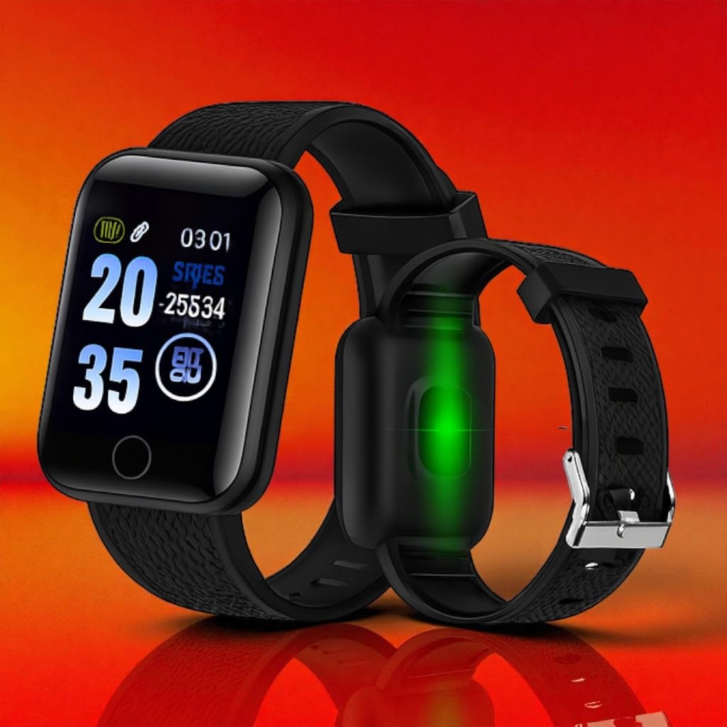 Smart Fitness Watch with Heart Rate Monitor, Digital Display, Black Sports Band, Activity Tracker for Men, Health and Exercise Monitoring Smart Fitness Watch with Heart Rate Monitor, Digital Display, Black Sports Band, Activity Tracker for Men, Health and Exercise Monitoring
