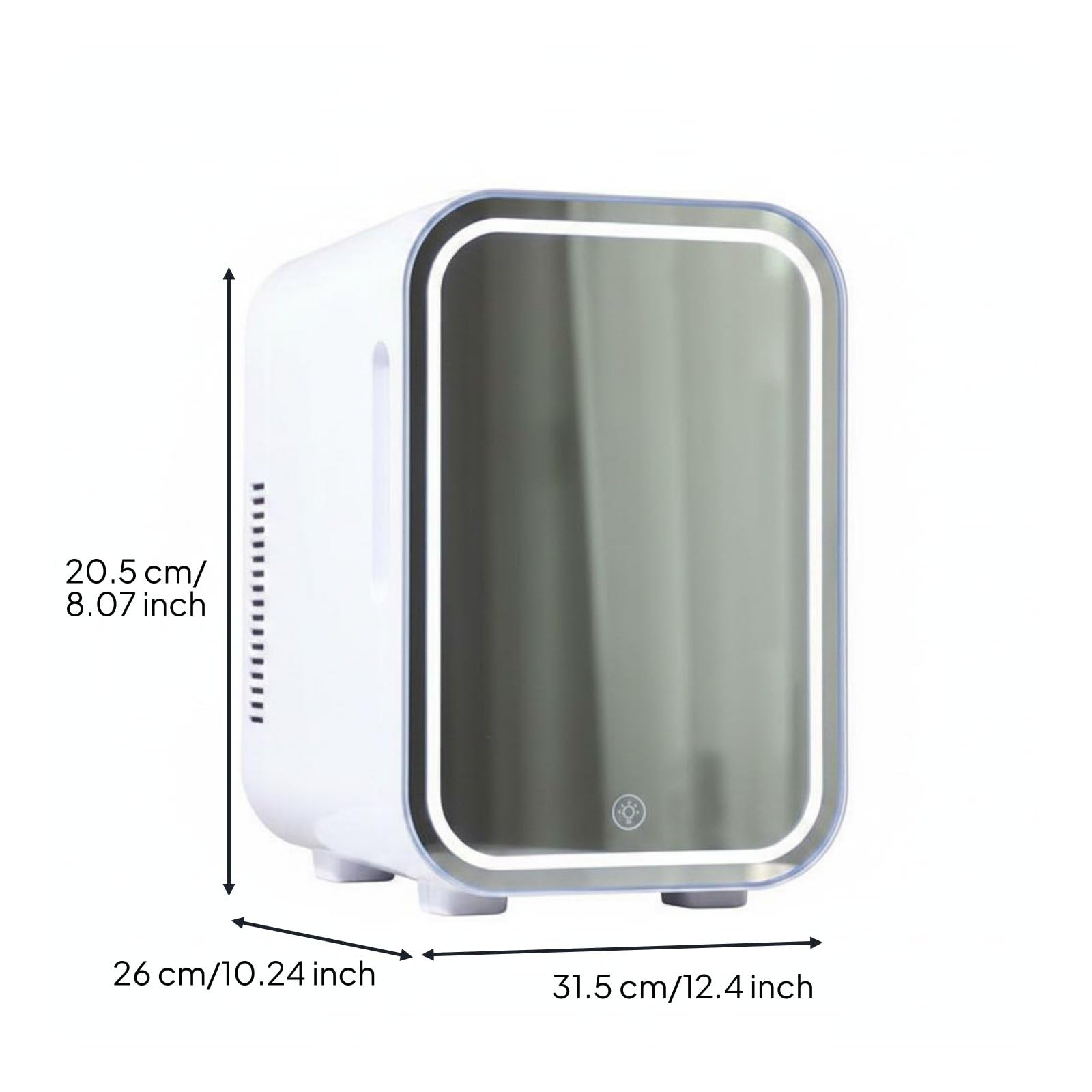 F Fityle Mini Nevera Cosmética Refrigerador Maquillaje Frigorífico Belleza con Puerta Espejo Uso Diario para Cosmética y Cuidado Facial Estante Extraíble Adecuada para Dormitorio Oficina Viaje