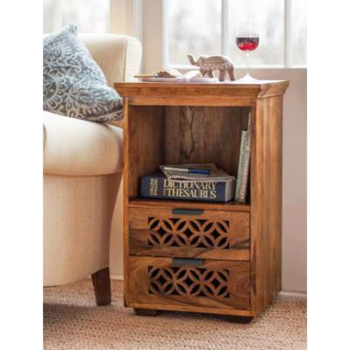 MAMTA DECORATION Solid Sheesham Wood Bedside End Table for Bedroom Living Room Solid Wooden Side Table for Home Office - (Teak Finish),30.48 cm x 44.70 cm x 64.51 cm,MD-BS-TB-01-ST-01-image-19