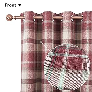 always4u Classic Red Plaid Curtains Highland Woolen Look Tartan Farmhouse Window Treatment Grommet Checked Curtains for Living Room Bedroom 2 Panels 45 * 95 Inches always4u Classic Red Plaid Curtains Highland Woolen Look Tartan Farmhouse Window Treatment Grommet Checked Curtains for Living Room Bedroom 2 Panels 45 95 Inches