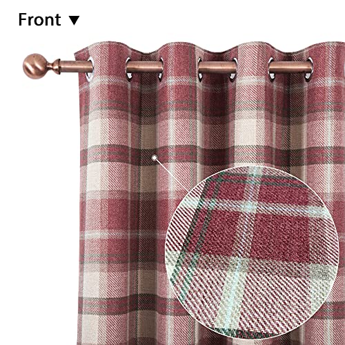always4u-Classic-Red-Plaid-Curtains-Highland-Woolen-Look-Tartan-Farmhouse-Window-Treatment-Grommet-Checked-Curtains-for-Living-Room-Bedroom-2-Panels-45-95-Inches always4u Classic Red Plaid Curtains Highland Woolen Look Tartan Farmhouse Window Treatment Grommet Checked Curtains for Living Room Bedroom 2 Panels 45 95 Inches