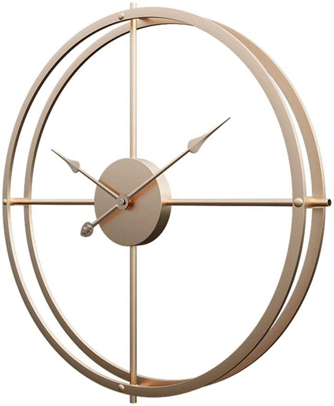 Horloge murale silencieuse métal dorée de 40 cm pour supprimer le bruit