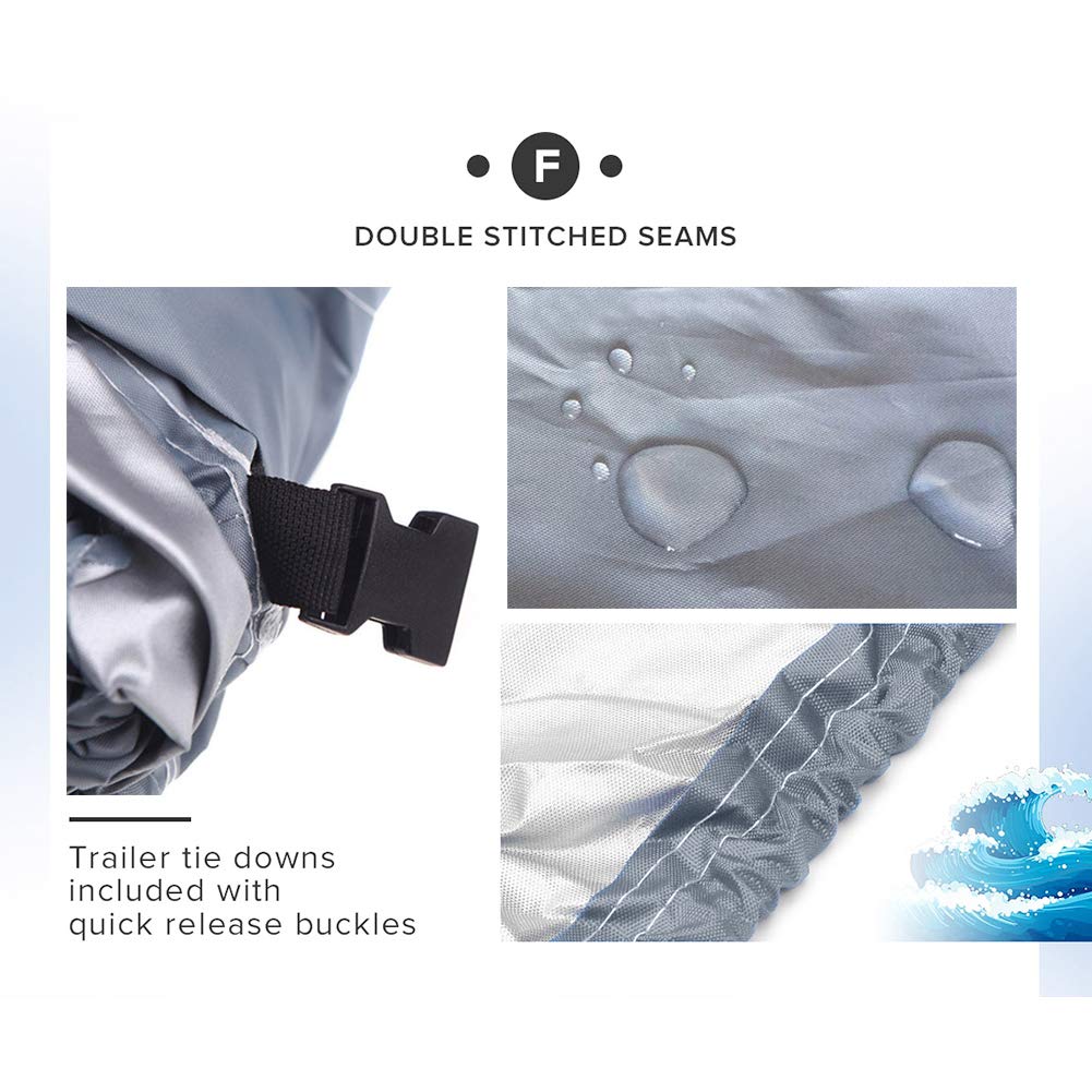 Housse Jet Ski ZZX – 4,2 X 3 M – Oxford 210D Argenté – Anti-UV, Imperméable – Pour Jet Ski 136 à 145 Pouces