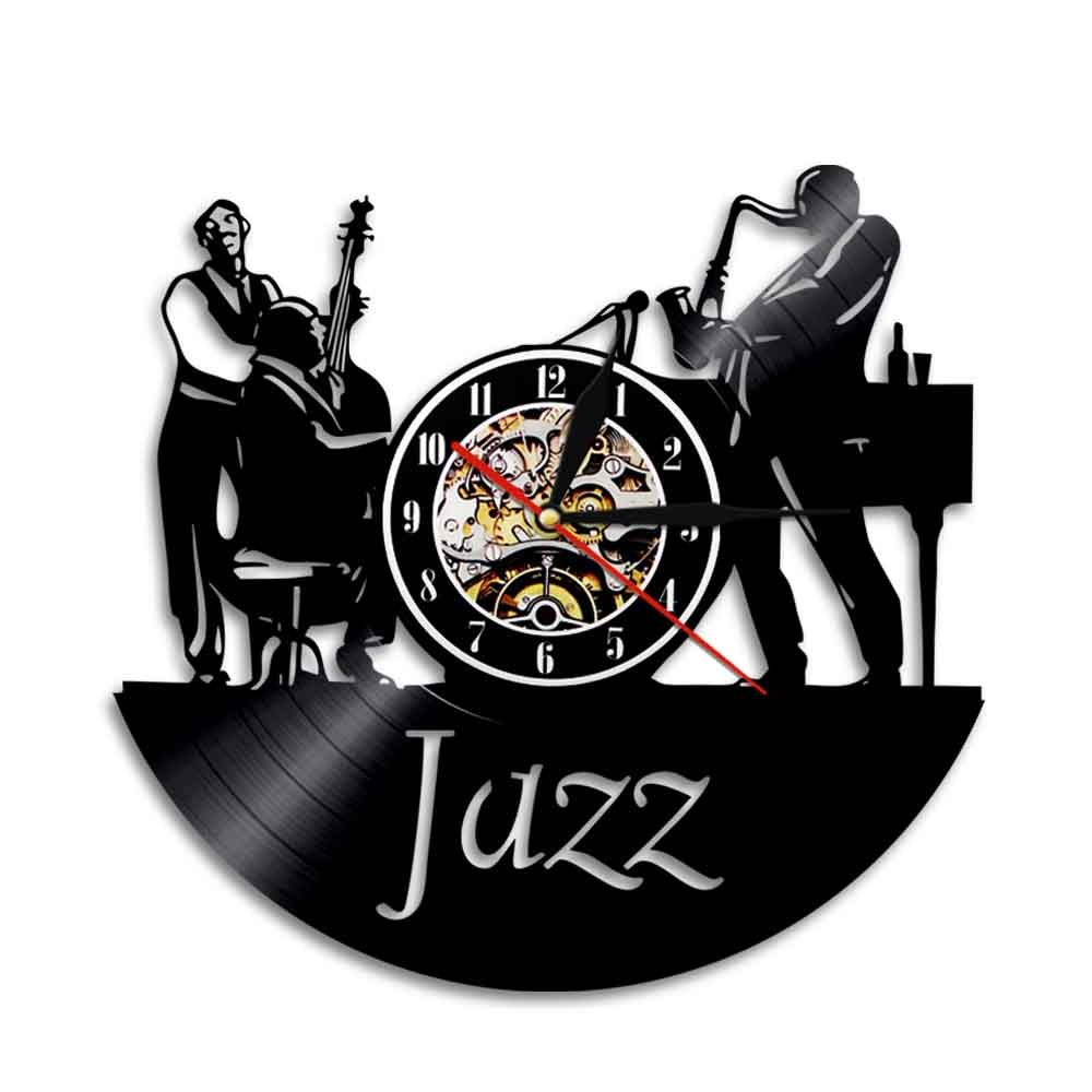 ELD 30 cm jazzowy instrument muzyczny płyta winylowa zegar ścienny muzyka fajny salon wnętrze dekoracyjny zegarek z podświetleniem lampka nocna z 7 kolorami zmiana przyjaciół prezenty lampy światła