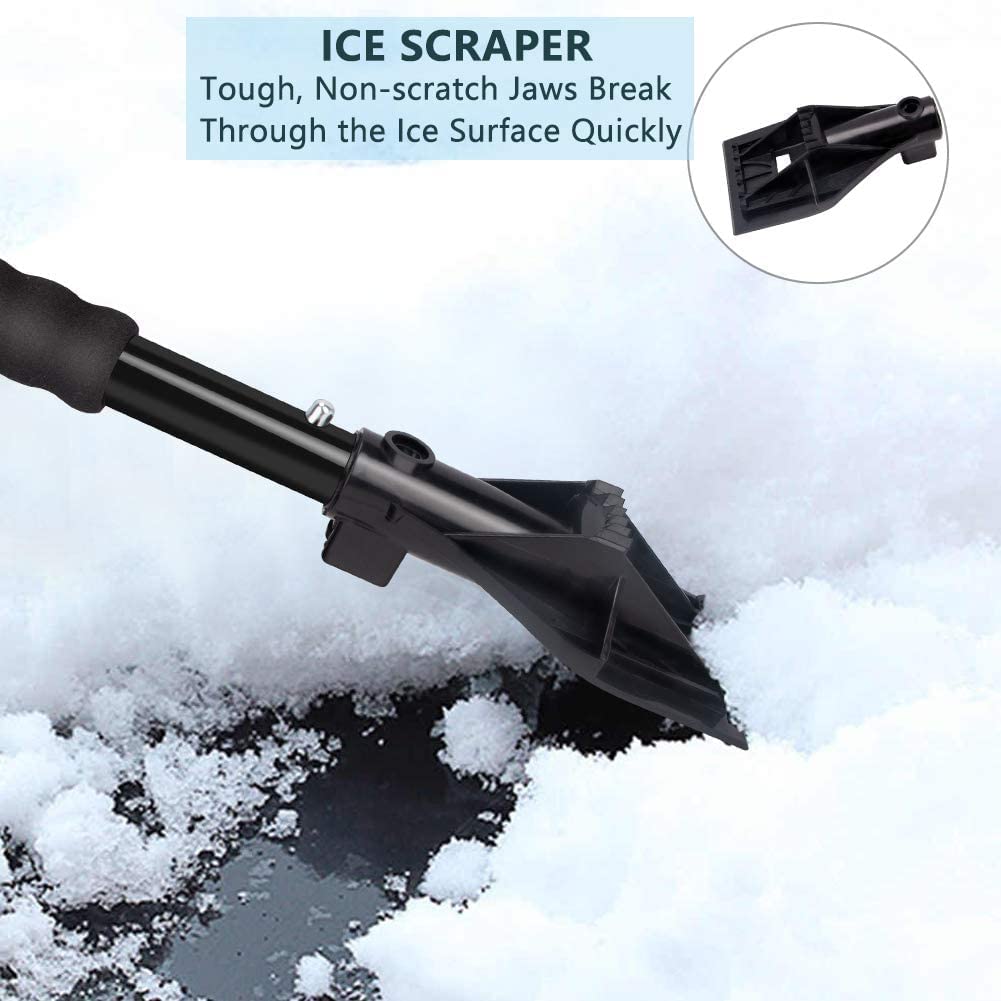 XMING Kit de Palas de Nieve con raspador de Hielo y Cepillo de Nieve, Removedor de Nieve de Parabrisas automático Extensible 3 en 1, Regalos de Mejor Conducir - Set de eliminación de Nieve