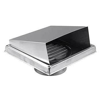 Lehom 304 Stainless 6 inch Air Vent Cover Square Air External Extractor Exhaust Wall Vent for Bathroom Office Kitchen Outdoor