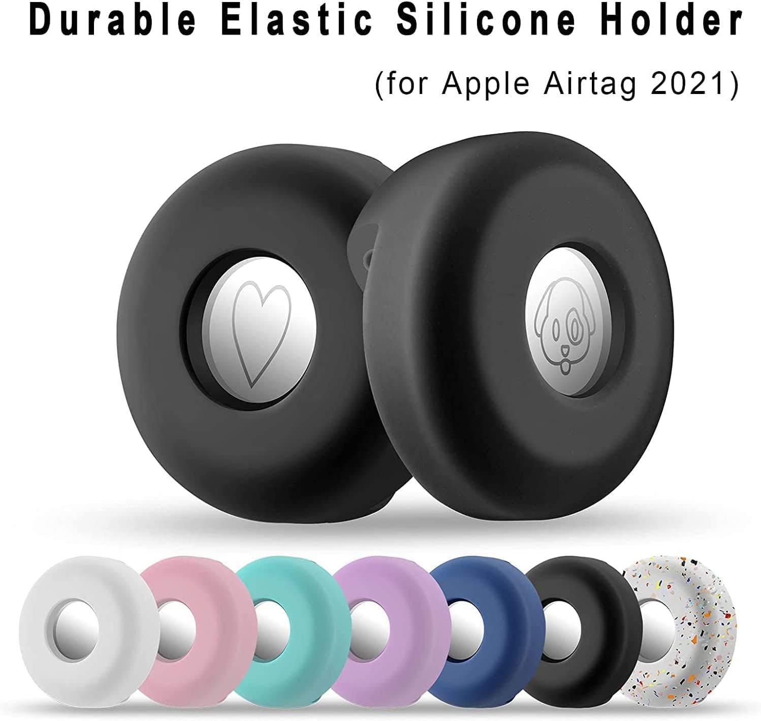 PKQTOP Pet Collar Holder for Airtag Silicone Dog Collar Cover Compatible with Apple Airtag GPS Tracker, Waterproof Case for Cat Collar - Image 5