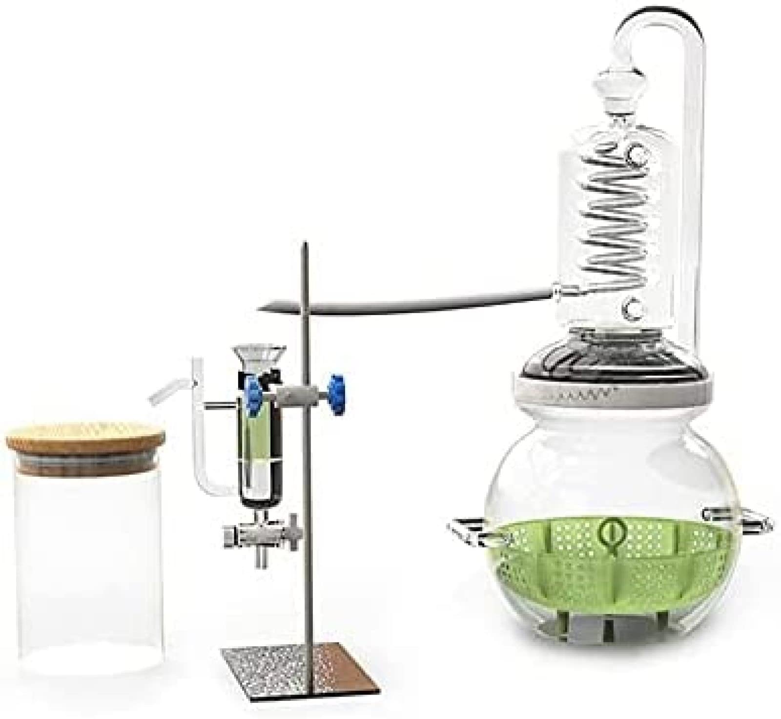 Mini distillatore per oli essenziali, kit di vetreria da laboratorio per distillazione ed estrazione, ideale per insegnamento chimico e uso domestico