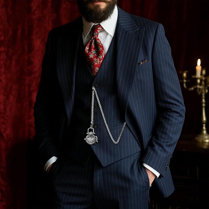 BOSHIYA Pocket Watch Double Albert Chain