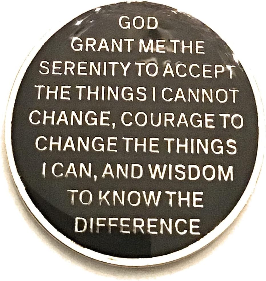 Al-Anon Black Butterfly Medallion - with The Serenity Prayer - Chip, Coin, Token