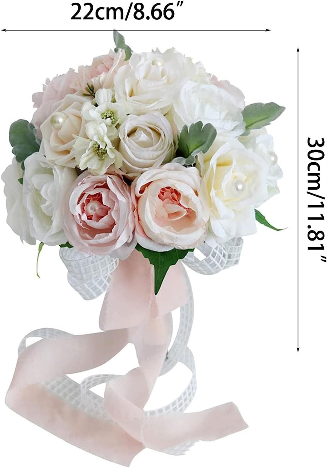 Hochzeitsstrauß for die Braut mit künstlichen Blumen, Champagner-Simulationsblumen, Dekorationszubehör for die Hochzeits- und Verlobungszeremonie, künstlicher Blumenstrauß aus Seide