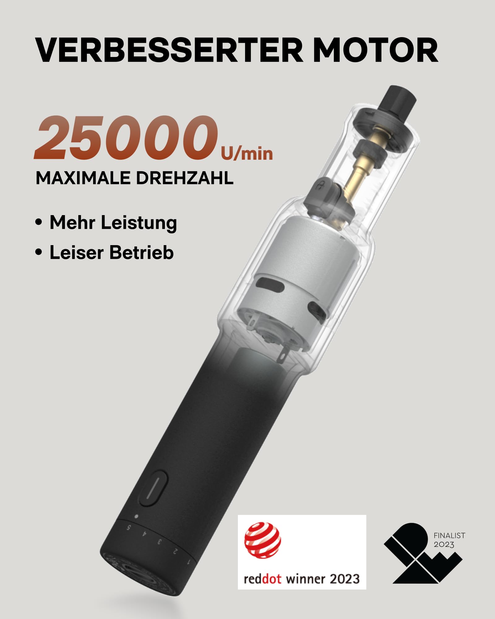 HOTO Akku Multifunktionswerkzeug 4V, 35 Drehwerkzeug Zubehörset, 2000mAh Rotationswerkzeug 5 Gang, Drehzahl 5000-25000 U/min, Typ-C, LED Ringlicht Schnitzen/Gravieren/Schleifen/Schneiden/Polieren