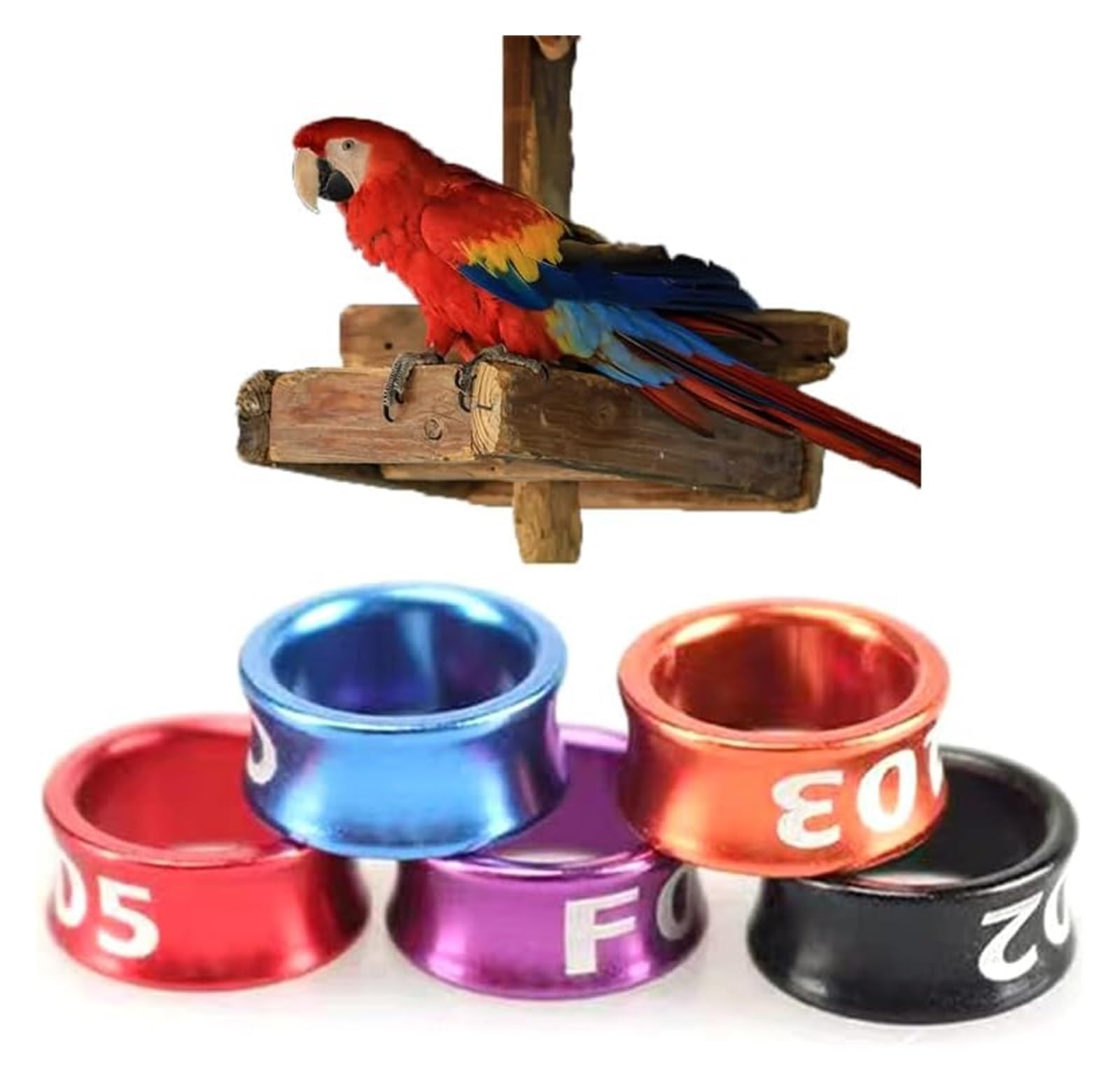 Anillas de aluminio para patas de aves, Bandas for patas de identificación de pájaros numeradas de aluminio multicolor de 4 a 8 mm, paquete de 200 unidades(Mixed Colors8.0mm,200pc)