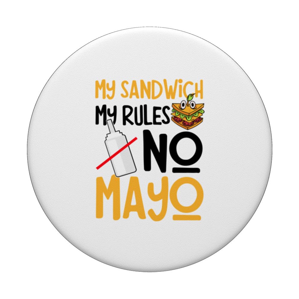 Mayo Hater I Hate Mayonnaise PopSockets Swappable PopGrip, Black - Image 3