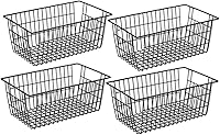 Vista 11 de Slideep Cestas de alambre para congelador, cesta de almacenamiento con asas, almacenamiento de alimentos para armarios de cocina, despensa, armario