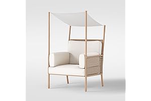 Laussaint Home Oversized Patio Chaise with Adjustable Canopy