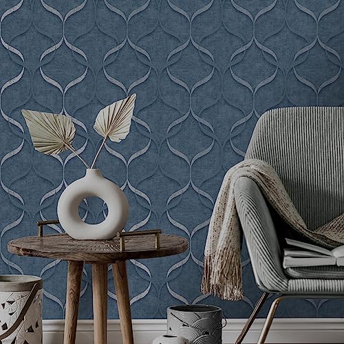 Fine Decor Milano 10 GEO Wave Silver/Blue, 53 x 1005 cm - Image 4