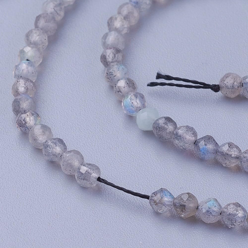 Airssory 110~130 Pcs 3~3.5mm Natural Labradorite Beads Strands Faceted Round Small Loose Crystal Gemstone Bead Spacer for Jewelry Making DIY Crafts - Image 3