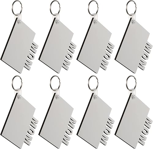 EXCEART 8 llaveros en blanco de sublimación de transferencia de calor, llavero impreso de doble cara MDF DIY llavero en blanco con llaveros para