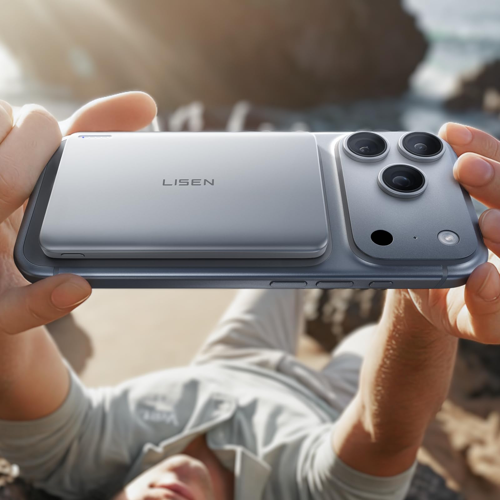 LISEN Qi2 15W Ultra Slim MagSafe Power Bank,5000mAh Wireless Card Slim MagSafe Battery Pack,Slim Magnetic Portable Charger,Magnetic Power Bank for iPhone 17 Pro Max Plus Air 16 15 14 13 12