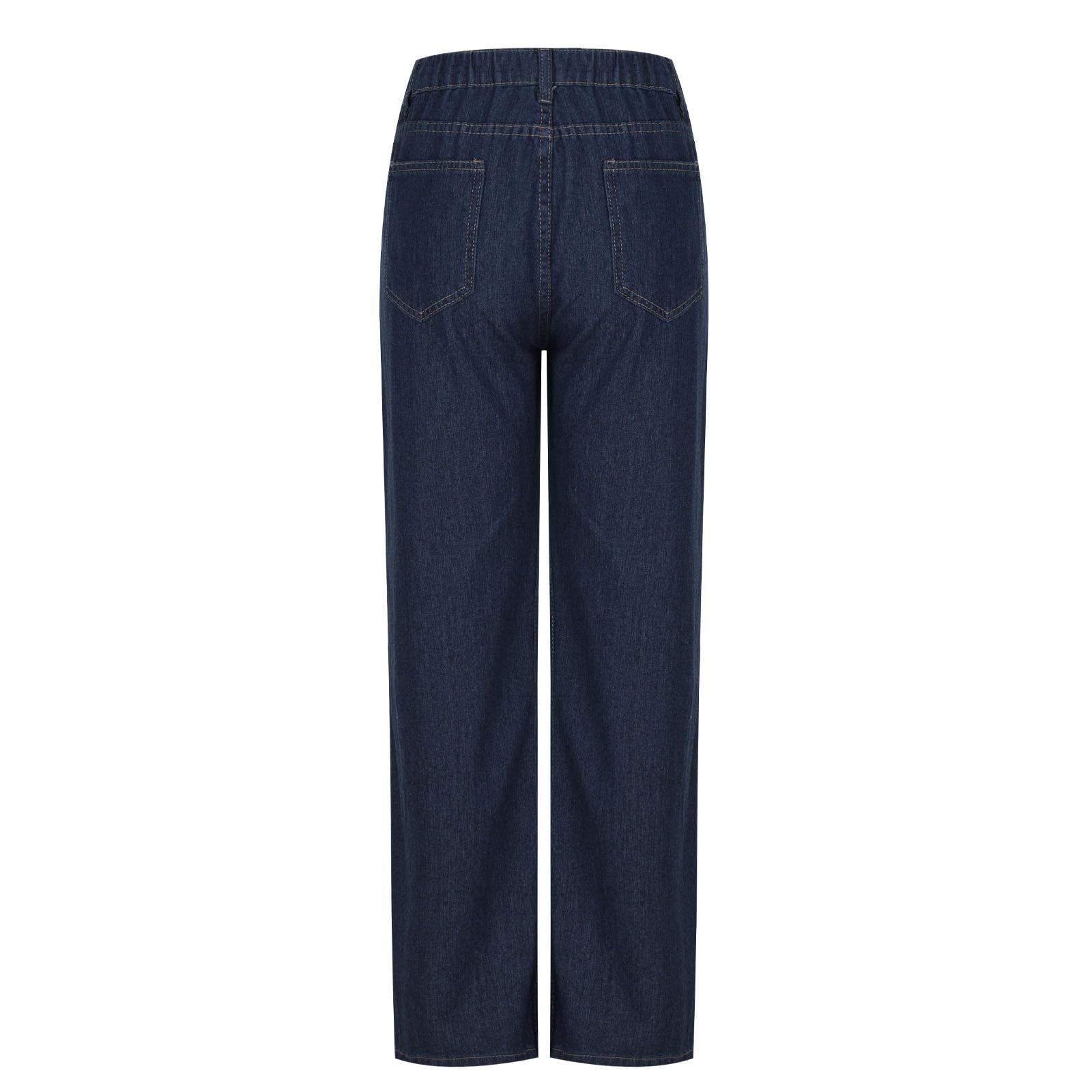 Wide Leg Jeans da donna a vita alta, elasticizzati, Baggy Straight Boyfriend, jeans vintage, a gamba larga, per il tempo libero, Y2K, Denim Palazzo, con tasche, jeans da donna