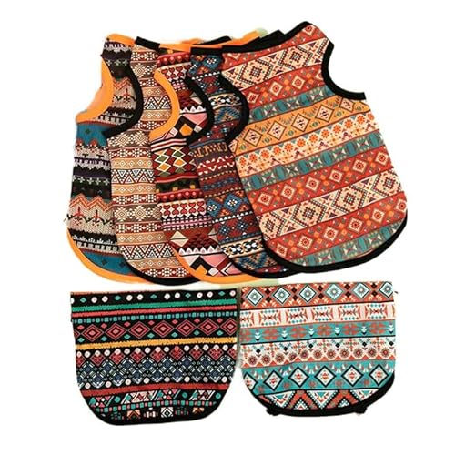 犬 猫 服 ウェア タンクトップ ボヘミアン 涼しい ペット ドッグ ドッグウェア メッシュ 小型犬 中型犬 春 夏 秋 冬 h0493 (Dタイプ, S)