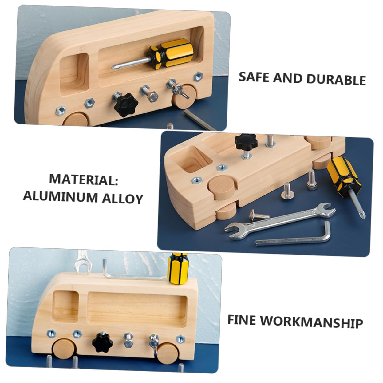 1 Set de Juguete de Aprendizaje Temprano Tornillos de Madera Natural para Niños Pequeños, Seguro y Fiable para Desarrollo Educativo y Coordinación Manual