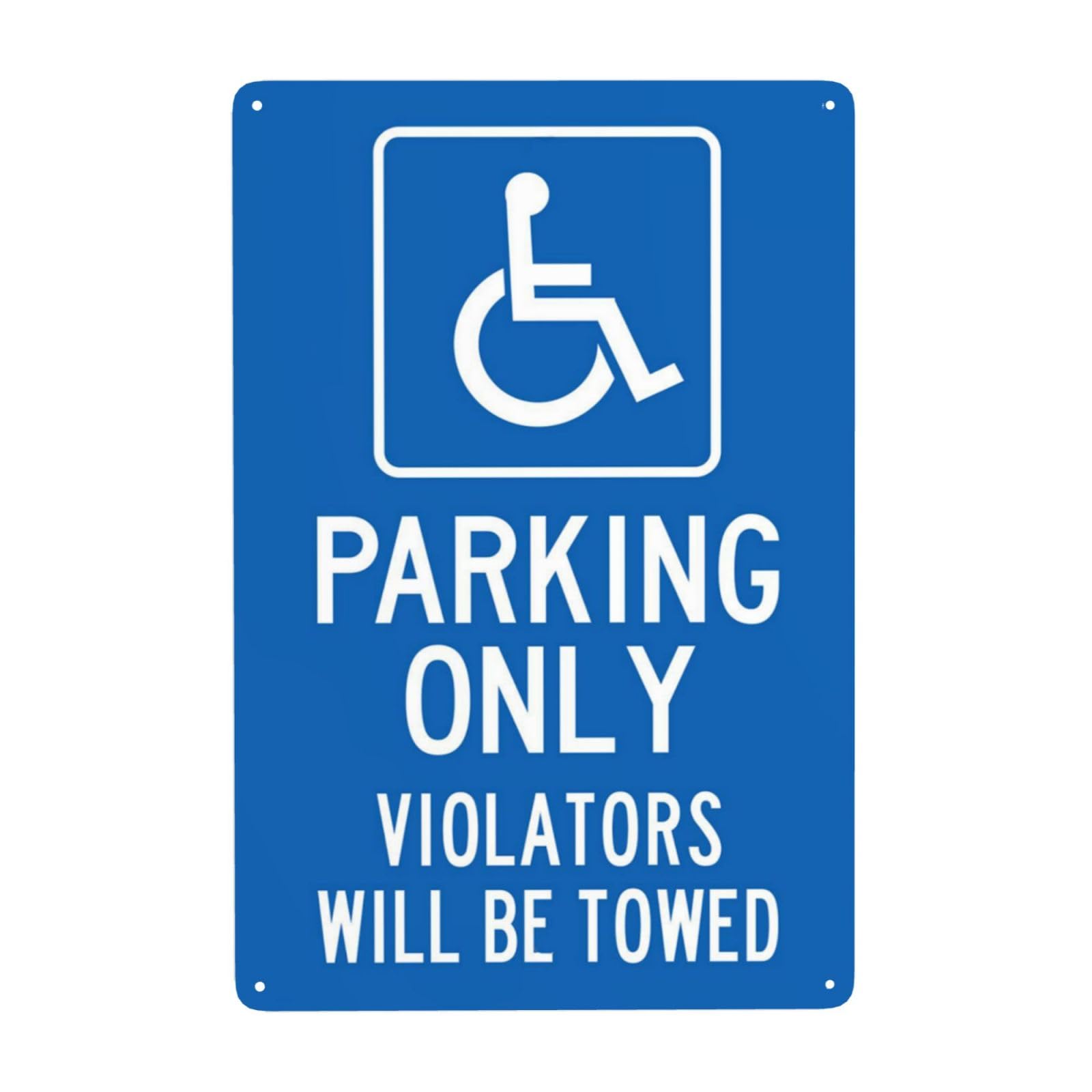 SMAZDFXX Parking Only For Handicap Metal Warning Signs, Cautions Security Tin Sign, Safety Signs for Street Business Wall Decor 12"x16"