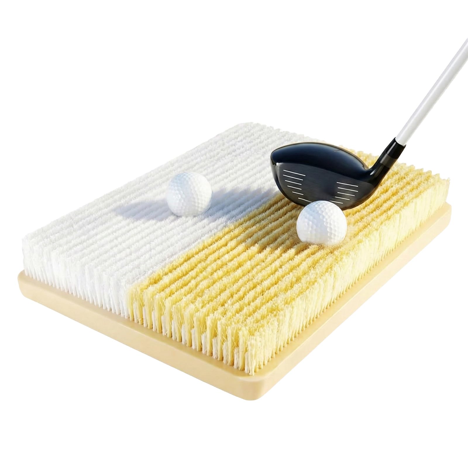 Golf Bunker Practice Mat, 16" x 9'' Golf Hitting Mat, with Dual Sand Trap Shallow & Deep, Portable Realistic Sand Chipping Mat for Indoor & Outdoor Practice