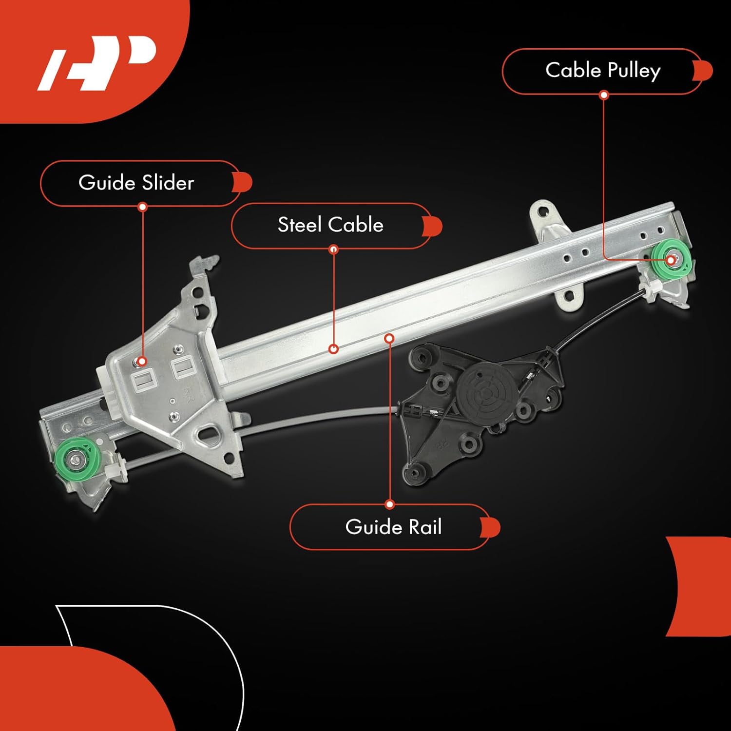 A-Premium Rear Right Passenger Side Electric Power Window Regulator Without Motor Compatible with Toyota Corolla 2019-2025