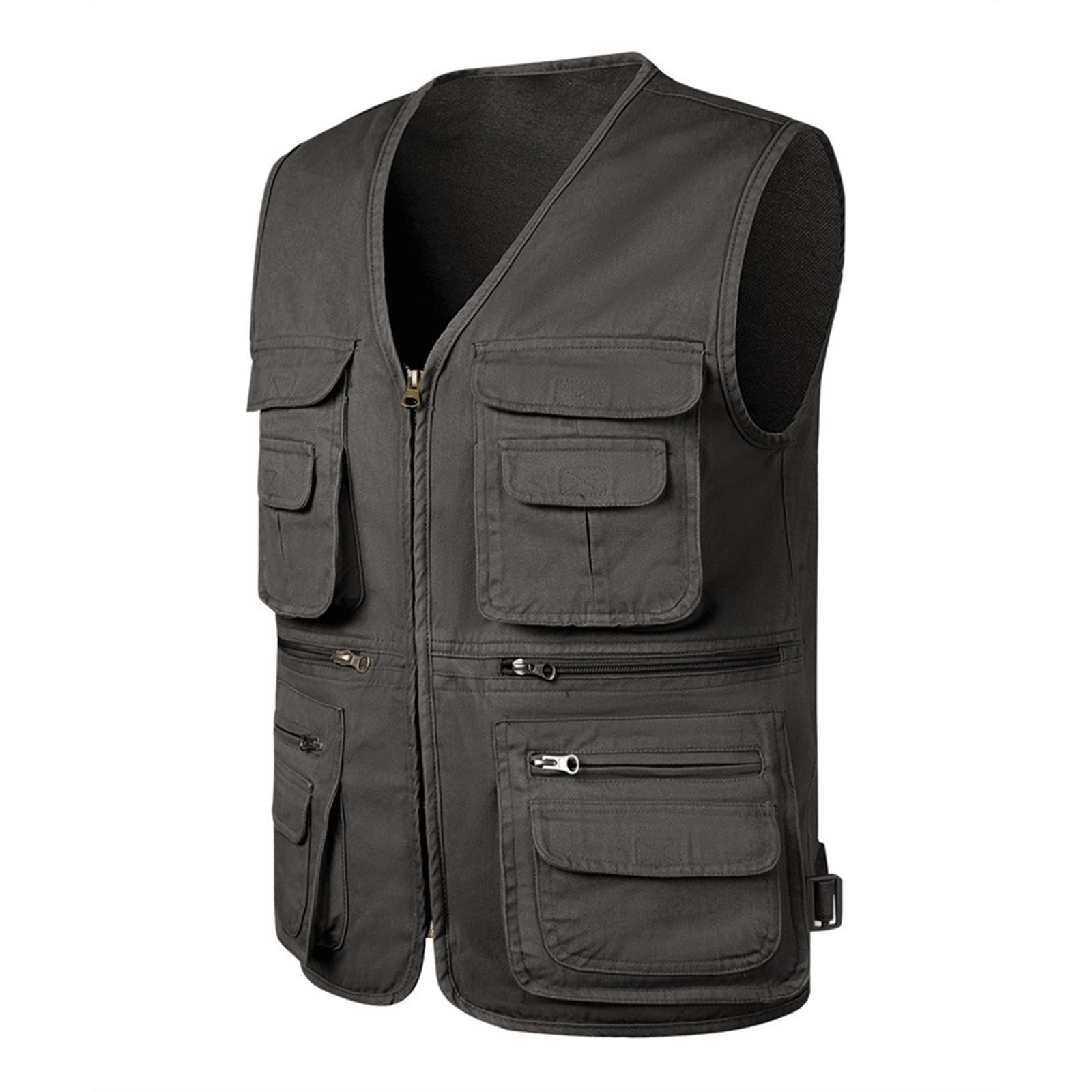 Wygwlg Gilet Da Viaggio Da Uomo, Gilet Safari Da Caccia Fotografico In Cotone, Giacca Da Lavoro All'aperto Multitasche