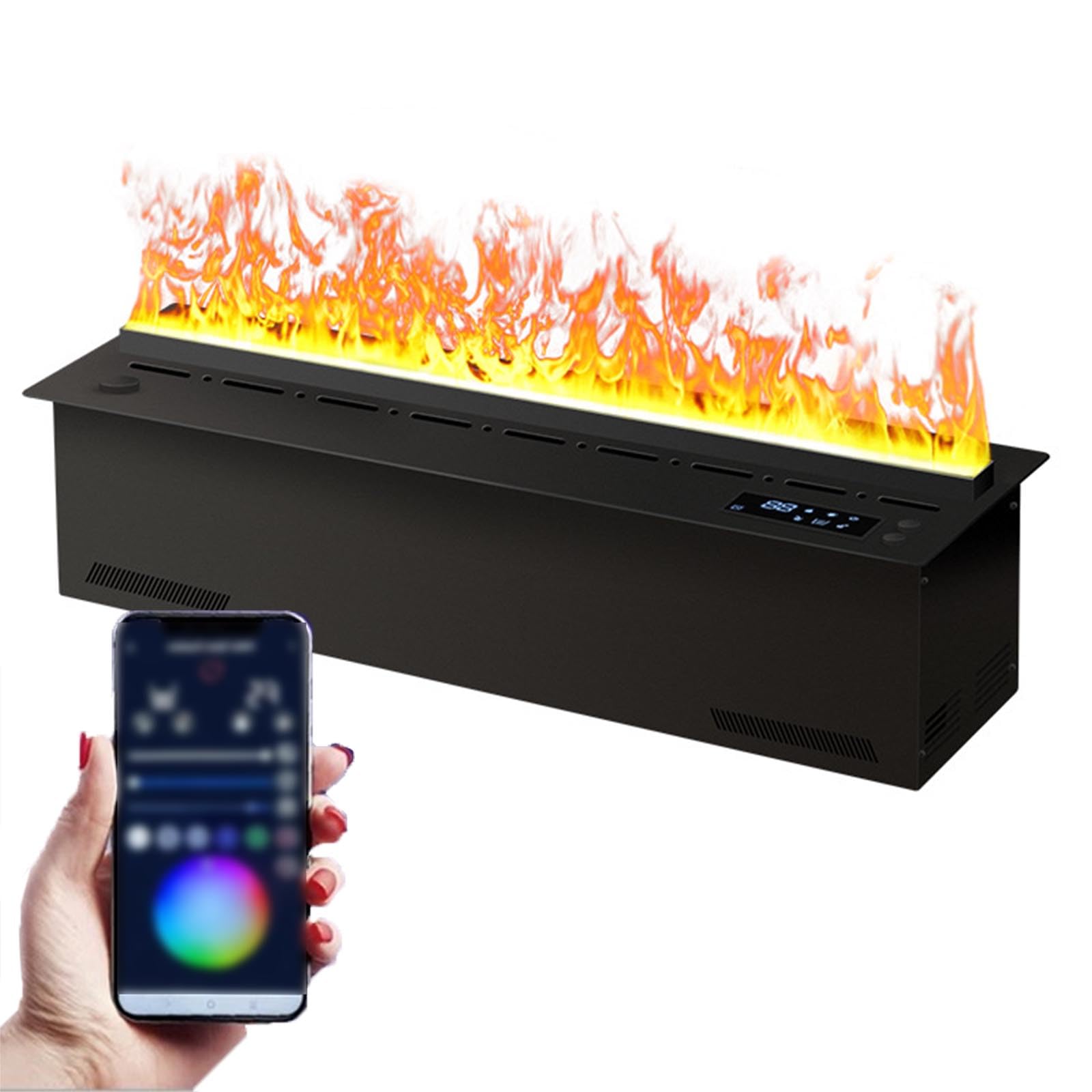 Cheminée à atomisation d'eau 3D 80cm avec humidificateur connecté