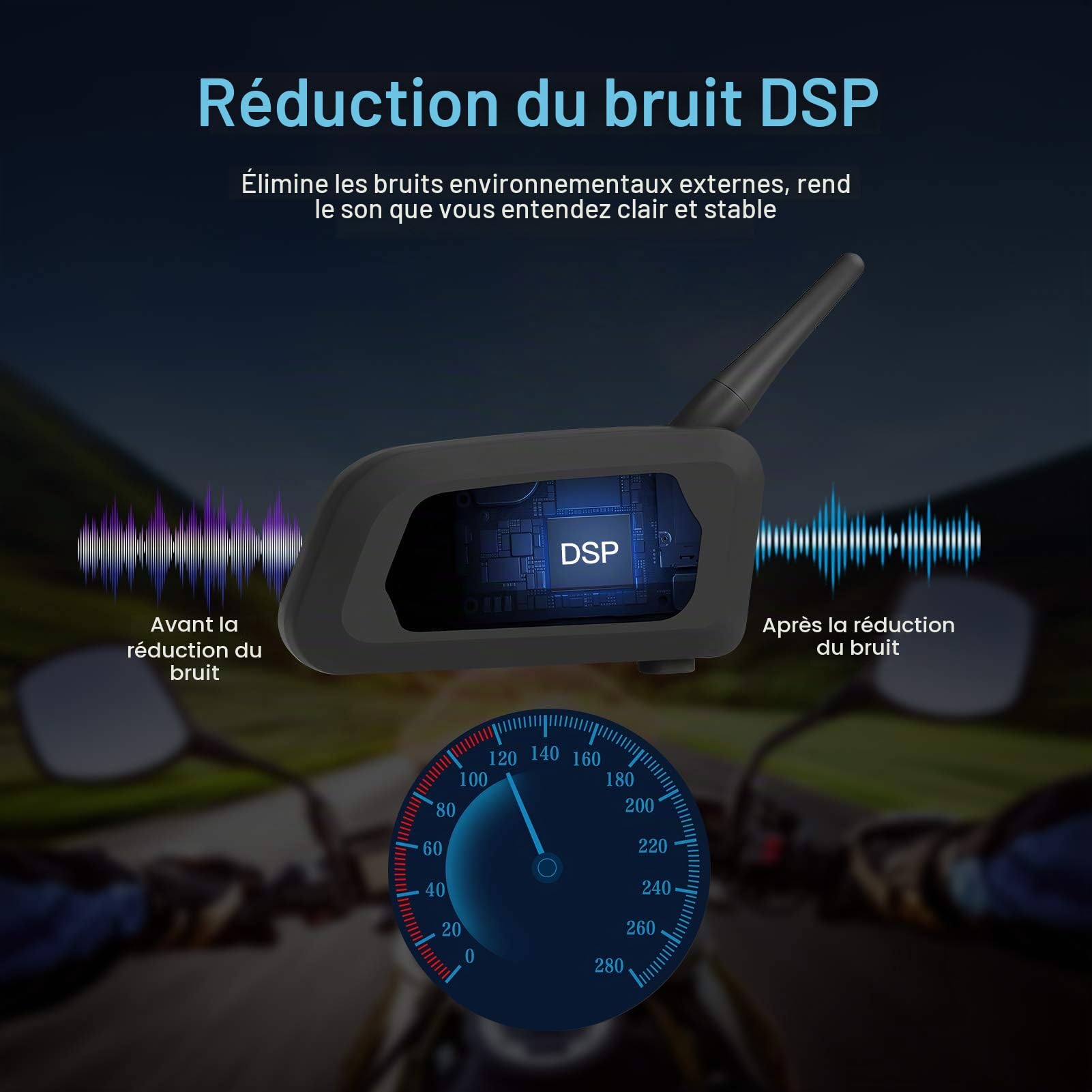 EJEAS V6 Pro Intercom Moto, L'interphone de Casque de Moto Bluetooth Peut Connecter 6 Coureurs pour l'équitation, Le Ski et l'alpinisme. (1 Paquet)