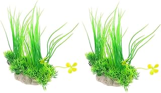Mipcase 2 Pçs Simulação De Planta Paisagem Ornamento De Grama Decoração Peixe De Água Para Modelo De Estilo Artificial Falso Decoração Vívida Aquário Realista Aquário Betta Plantas Calça