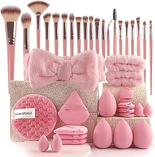 El juego de 40 brochas de maquillaje rosa inc...