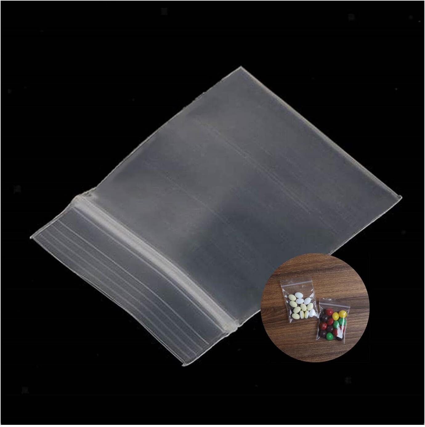 Small Ziplock Bag, 400 Count 2''x2'' Transparent and Durable Mini Ziplock Bags, JINYONBAG Mini Plastic Bags with Resealable Zip Top Lock, Good for Vitamins, Snacks, Cookie, Coins, Candy 2''X2'' 400 Pack