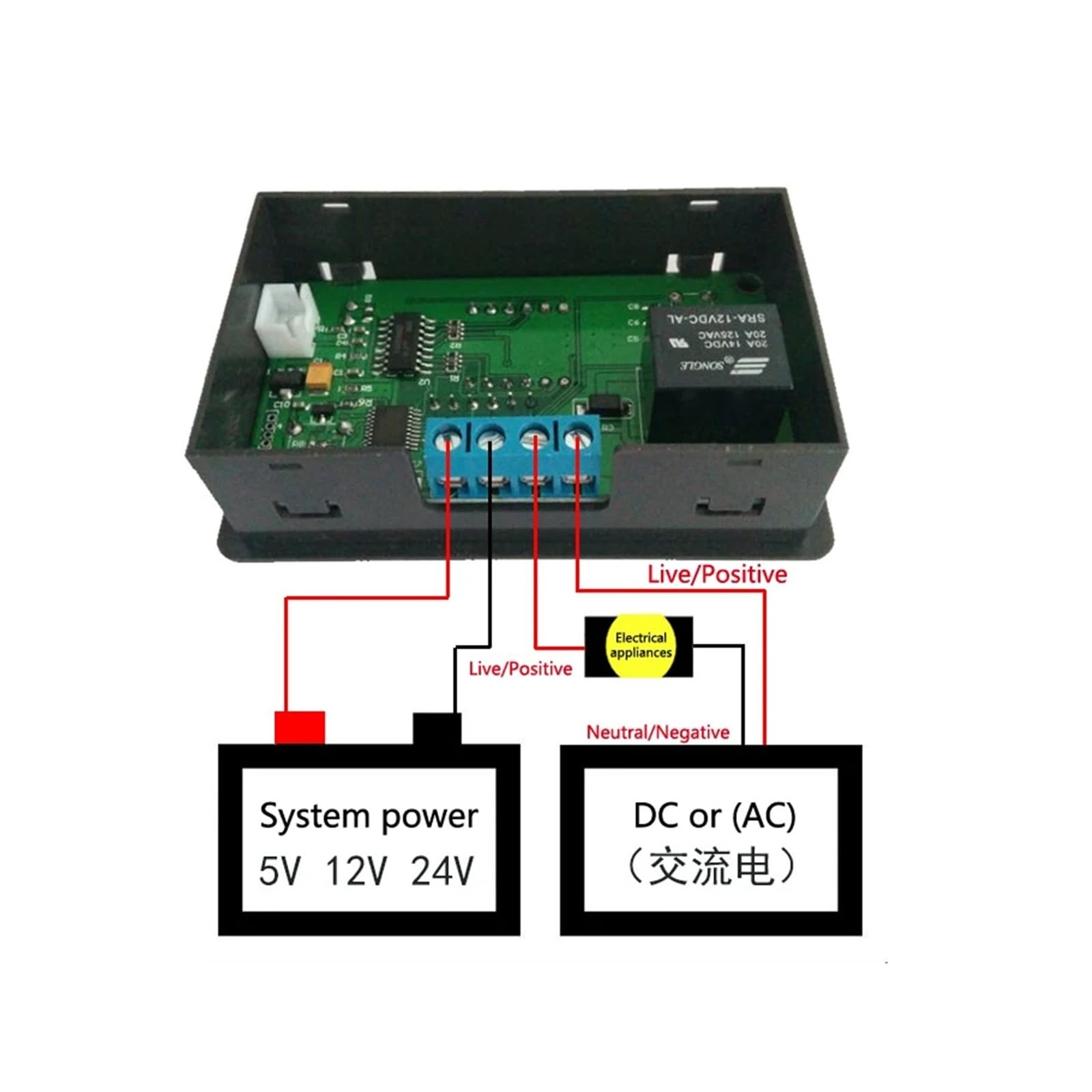 W3230 Digitaler Temperaturregler 12V 24V 220V Thermostatregler Heizungs- und Kühlungsregelung Thermoregler mit Sensor(A3)