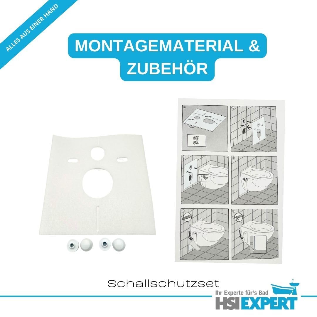 Vorwandelement Spülkasten HGMBAD WC spülrandlos Drückerplatte WC-Sitz Komplettset