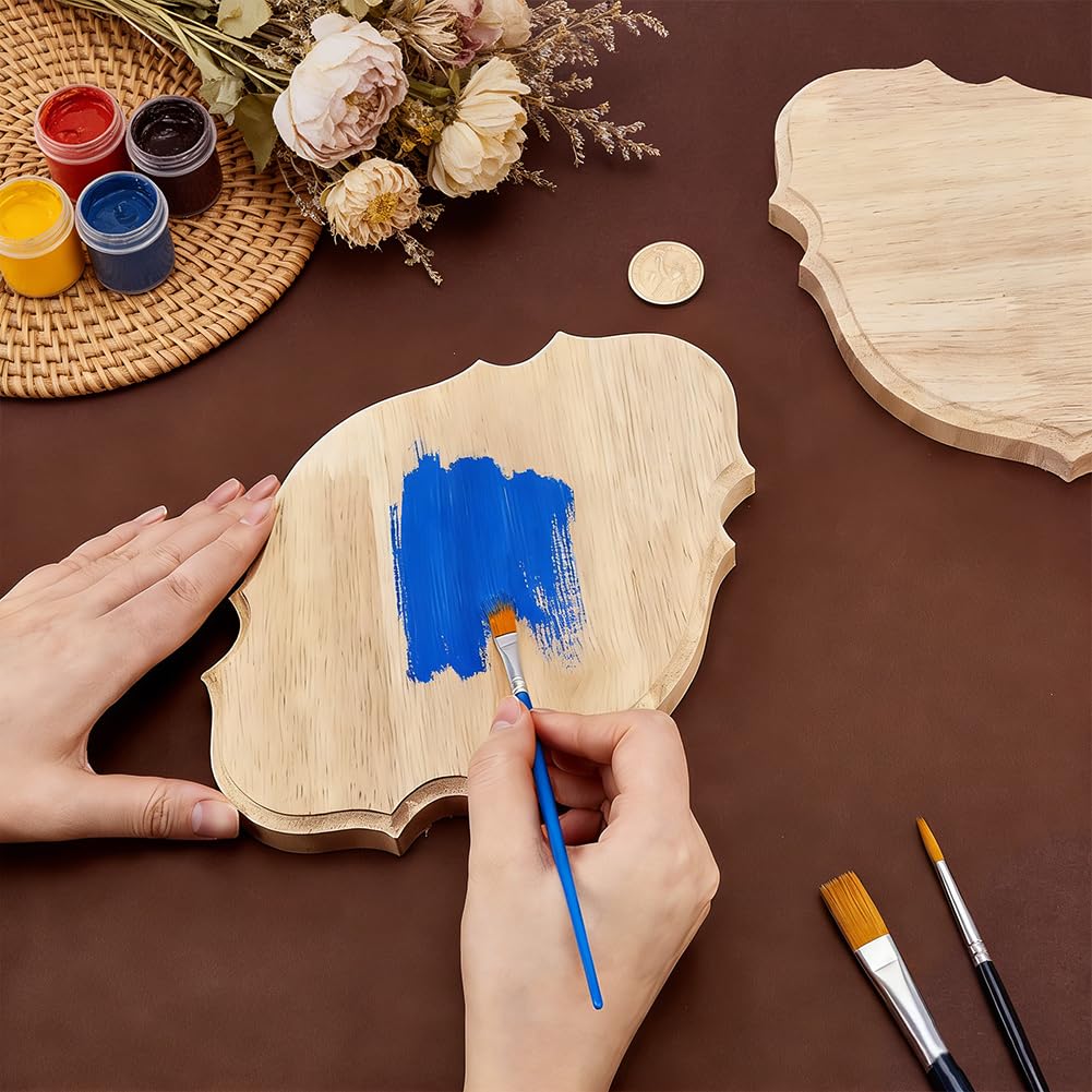 PH PandaHall 2pz Targhe in Legno Ovali a Scudo Grezze Targhe Artigianali Fai Da Te Bianche Antiche, Targhes Appese al Muro per Casa Porta Matrimoni e Progetti DIY, 22.2x15cm