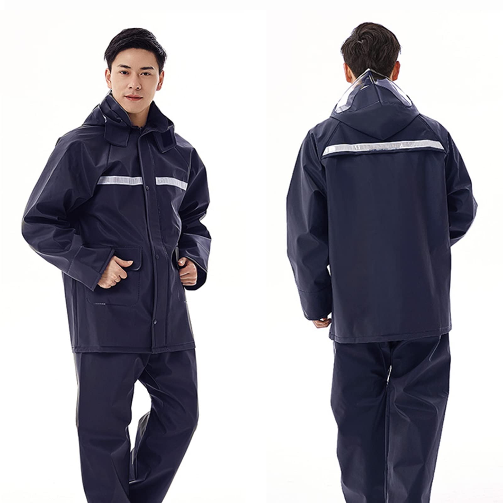 wasserdichte Jacke und Hosen Set, Motorrad Radfahren Regenanzug Sets für Männer Frauen, leichte atmungsaktive Splits Mäntel Hosen Sets - XL/XXL / 3XL / 4XL (Farbe : Blau, Size : XL)