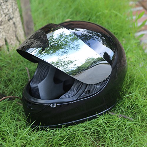 TCMT Adult Gloss Black Full Face Street Dirt Bike ATV Off-Road Motorcycle Motocross Helmet DOT