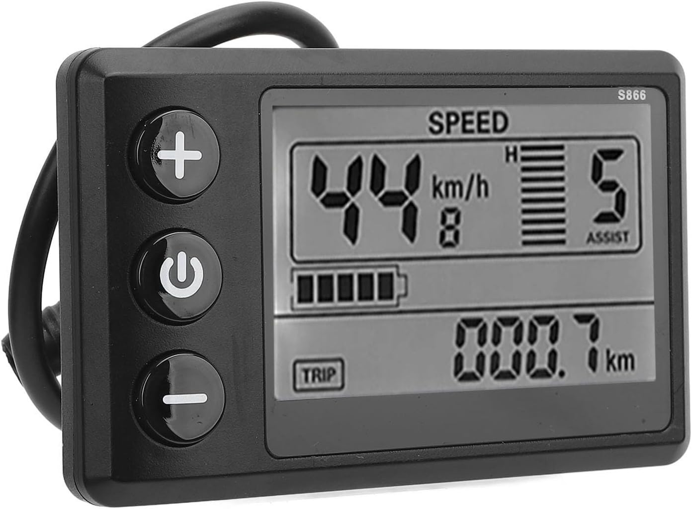 Electric Scooter LCD Display Meter, Electric Cycling Panel S866 24V 36V 48V 60V 6 Pin Water Display Control Panel for Electric Scooter Accessories