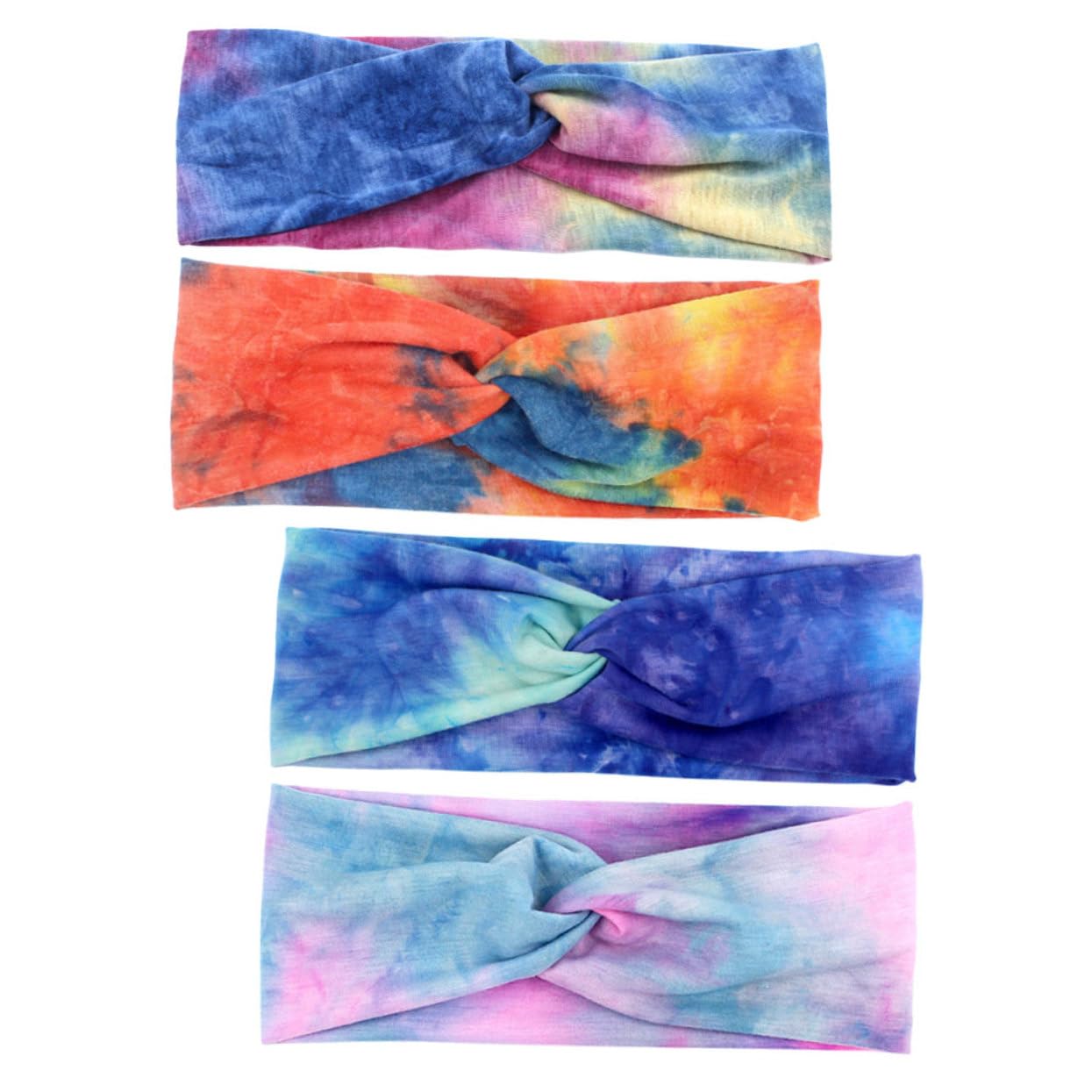 Didiseaon 8 Pièces Bandeau de Sport Bandana Turban Accessoires Yoga Bandeau tie-Dye Hijab pour Femme athlétique Cravate Couvre-Chef écharpe Manquer Polyester